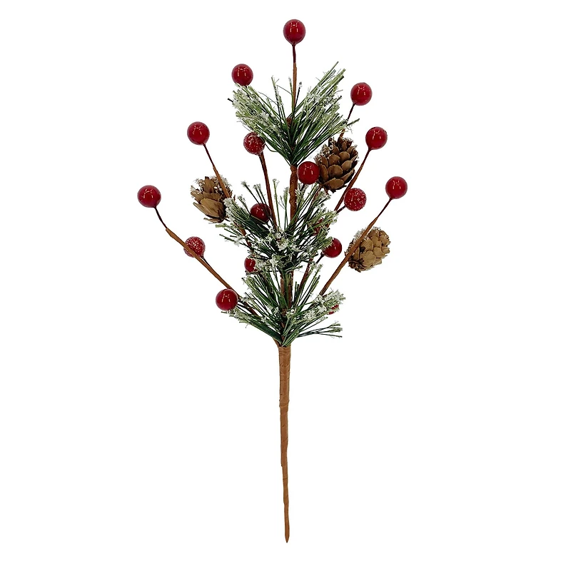 8.5" Snowy Red Berry & Pine Spray Pick by Ashland®