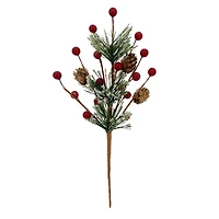 8.5" Snowy Red Berry & Pine Spray Pick by Ashland®