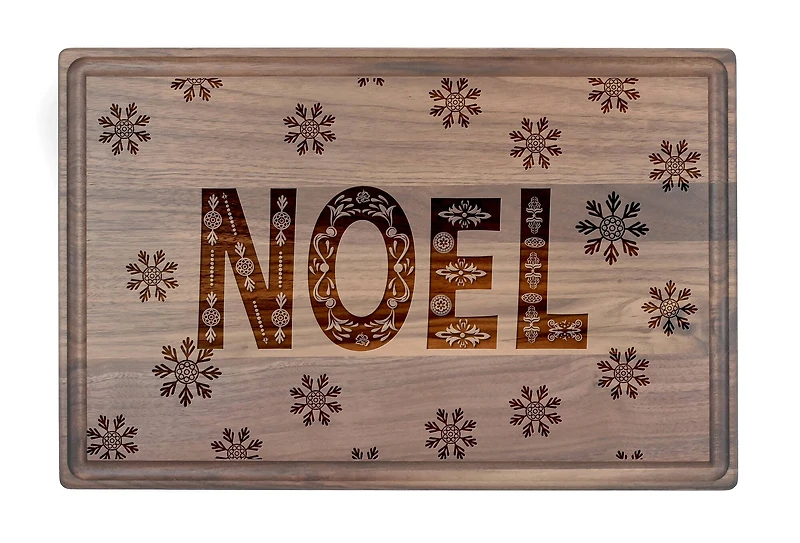17" x 11" Scandinavian Noel Walnut Cutting Board