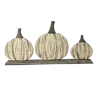16.5" White Pumpkins Fall Harvest Tabletop Décor