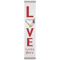 39.25" Valentine's Day Love Lives Here Wooden Porch Board Sign