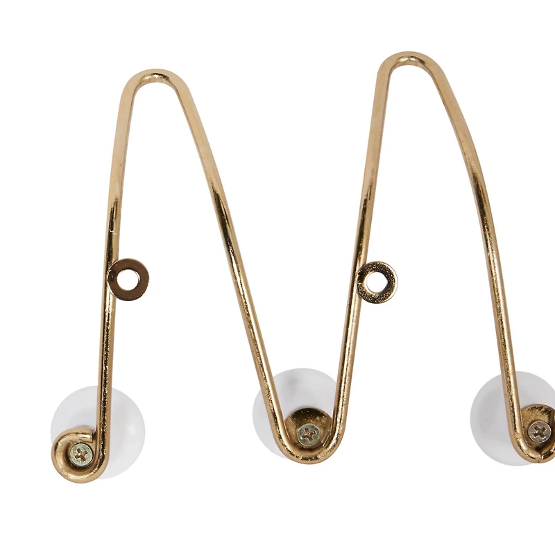Set of 3 Gold Metal Glam Wall Hook, 4", 10", 17"