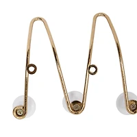 Set of 3 Gold Metal Glam Wall Hook, 4", 10", 17"