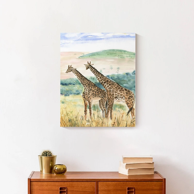 Giraffe Buddies 16" x 20" Canvas Wall Art