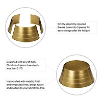 Glitzhome® 22" Christmas Painted Gold Metal Tree Collar