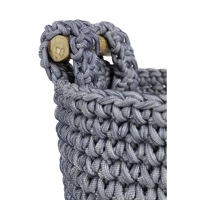 Gray Polyester Eclectic Storage Basket Set