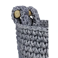 Gray Polyester Eclectic Storage Basket Set