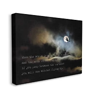 Stupell Industries Witch Flying By Moon Canvas Wall Art