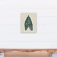 Tropical Leaf With Navy  11" x 14" Canvas Wall Art