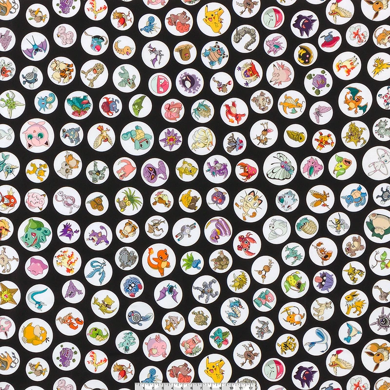 Pokémon™ Character Circles Cotton Fabric
