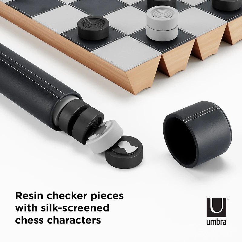 Umbra Black Rolz Chess/Checkers Set