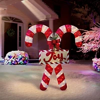 52" Pre-Lit Mesh Candy Cane Pair