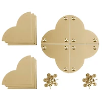 Dritz Home® Large Brass Smooth Quatrefoil Corners, 4ct.