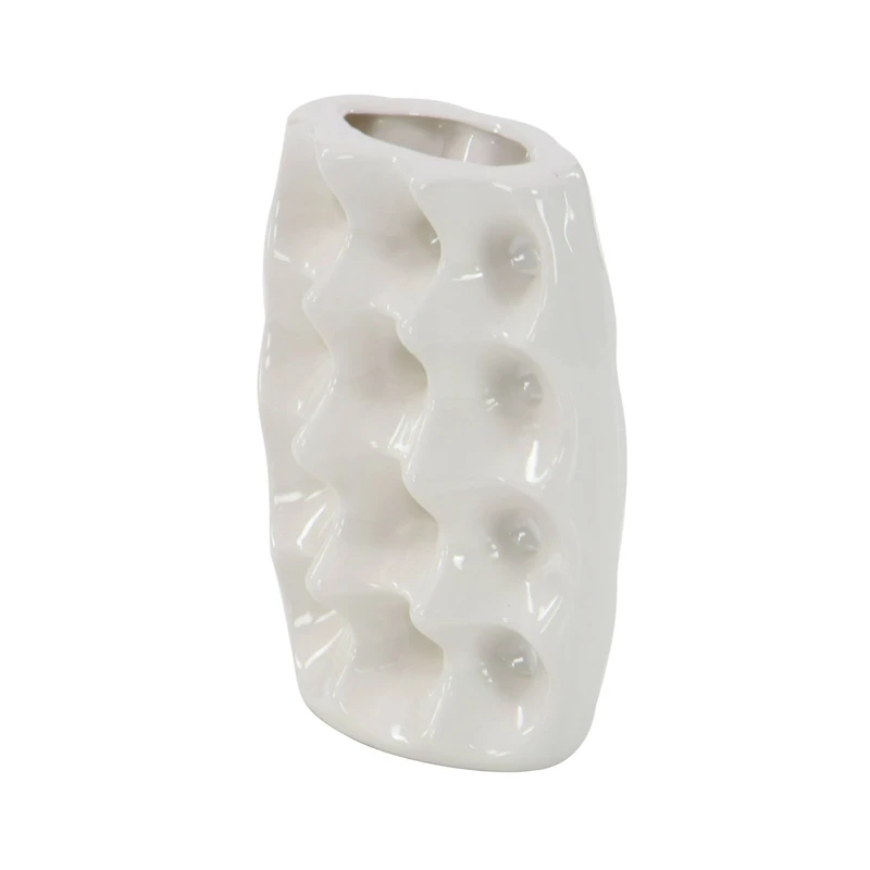 CosmoLiving by Cosmopolitan White Stoneware Modern Vase Set