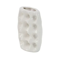 CosmoLiving by Cosmopolitan White Stoneware Modern Vase Set