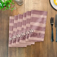 Go Girl Pink Stripes on Pink 10" x 10" Cotton Twill Napkin