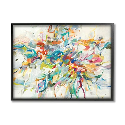 Stupell Industries Exciting Tropical Shapes Abstraction Wall Art in Black Frame