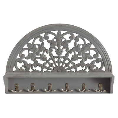 Habitat Round Decorative Gray Carved Wall Hanging