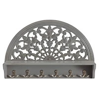 Habitat Round Decorative Gray Carved Wall Hanging