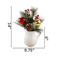 Christmas Mix In 14" Ceramic Watering Pot