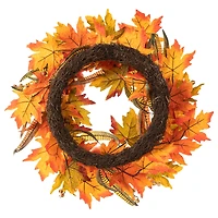 Glitzhome® 24" Fall Sunflower Pumpkin Leaf Wreath