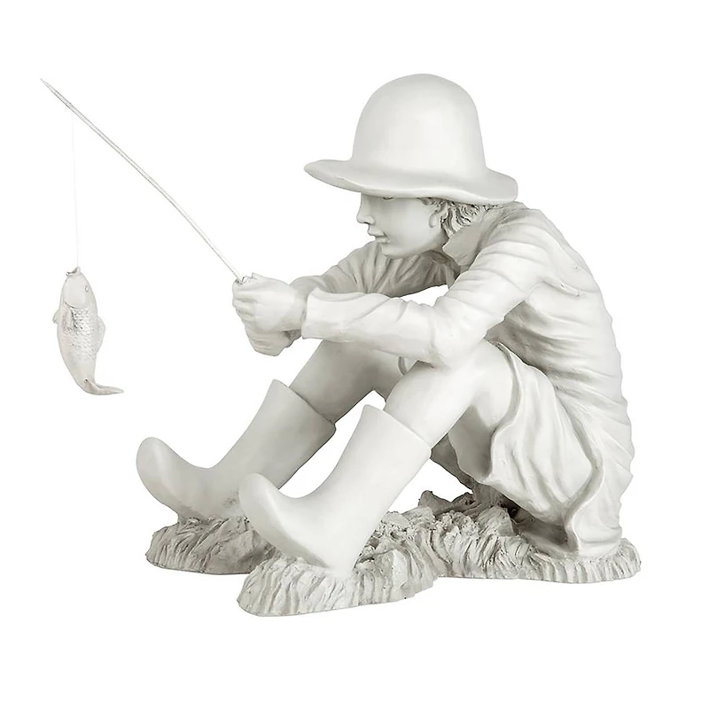 Design Toscano 17" Gone Fishing Fisherman Statue