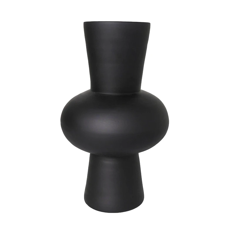 Black Glass Trumpet Vase Set