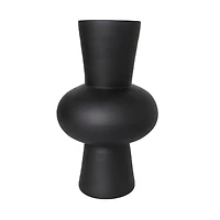 Black Glass Trumpet Vase Set