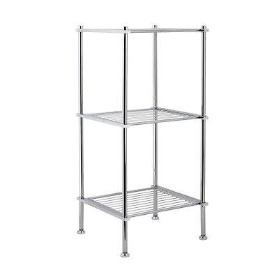 Organize It All 28" Metro Chrome 3-Tier Freestanding Shelving Tower