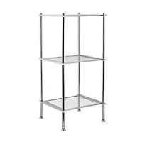 Organize It All 28" Metro Chrome 3-Tier Freestanding Shelving Tower