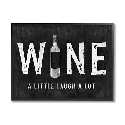 Stupell Industries Wine A Little Laugh A Lot Bottle Typography Framed Wall Art