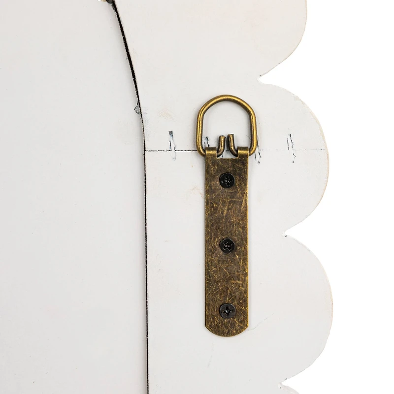 Hello Honey® 31.5" White Arched Raised Scallop Pattern Wall Mirror