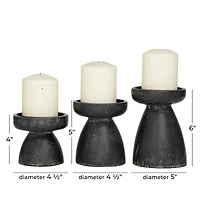 Black Traditional Candle Holder Set
