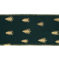 2.5" x 20ft. Green & Gold Trees Wired Ribbon by Celebrate It®