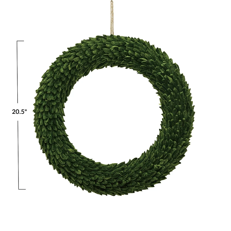 Hello Honey® 20.5" Green Paper Leaf Wreath