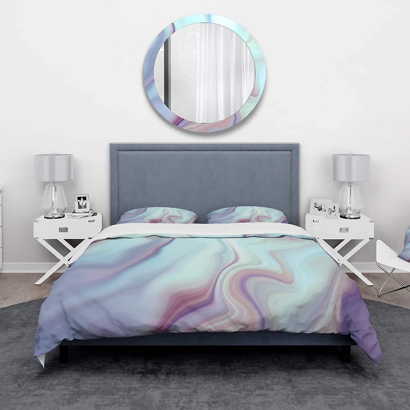 Designart 'Marbled Liquid Agate Colours' Modern & Contemporary Bedding Set