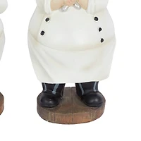 10" White Polystone Traditional Chef Sculpture, 3ct.