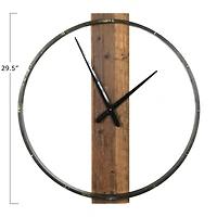 2.5ft Metal and Wood Wall Clock