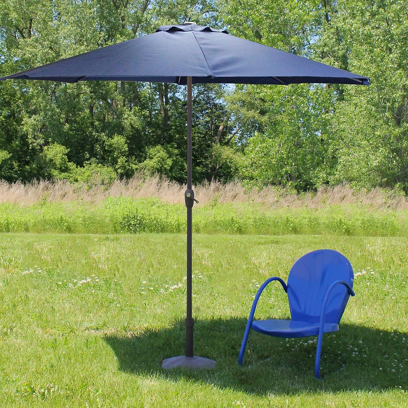 8ft. Navy Blue Outdoor Patio Market Umbrella