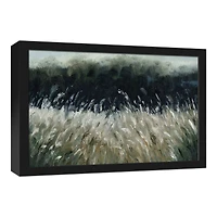 Moody Grass Scene Black Framed Canvas Wall Art