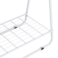 Honey Can Do White Clothing Rack with Shelves and Hanging Bar