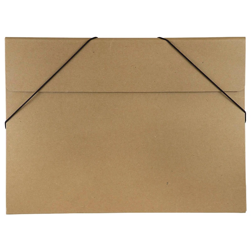 JAM Paper Brown 11" x 15" Elastic Closure Kraft Portfolio