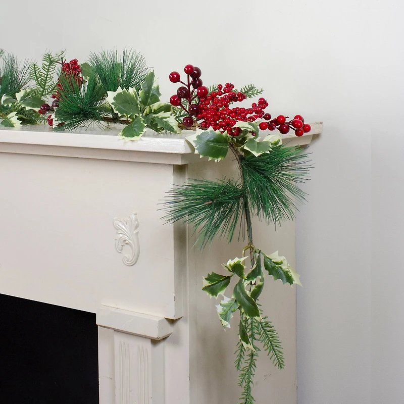 5ft. Holly & Pine Springs Christmas Garland