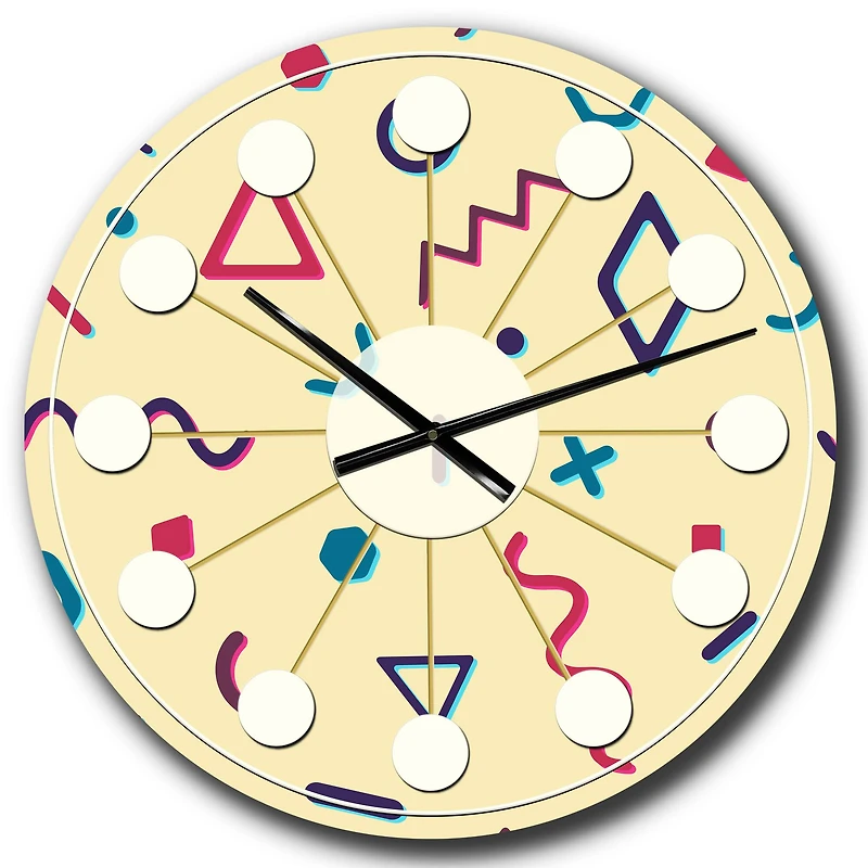 Designart 'Retro Abstract Pattern Design Vi Mid-Century Modern Wall Clock
