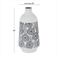 White Iron French Country Vase, 16" x 8" x 8"