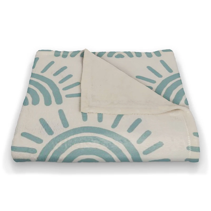 Sun Pattern Coral Fleece Blanket