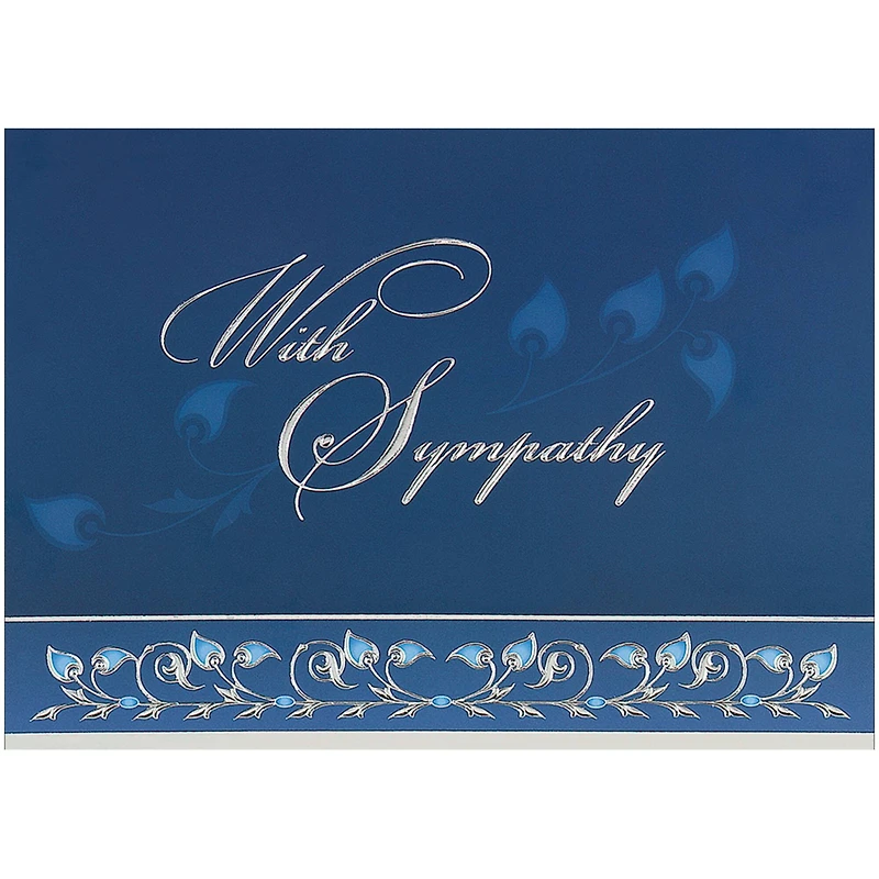 JAM Paper 5.625" x 7.875" Blue & Silver With Sympathy Cards & Envelopes, 25ct.