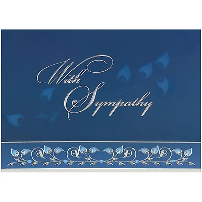 JAM Paper 5.625" x 7.875" Blue & Silver With Sympathy Cards & Envelopes, 25ct.