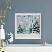 10" LED Lighted Let it Snow Winter Forest Christmas Wall Art