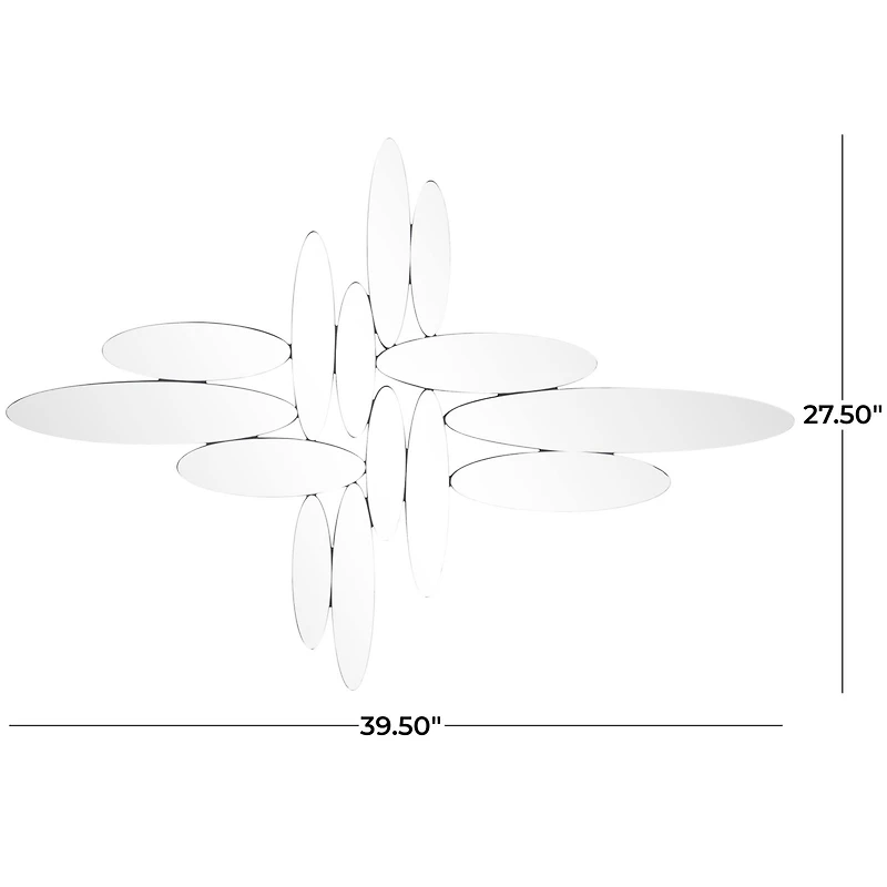 The Novogratz Silver Glass Frameless Wall Mirror 40" x 1" x 28"